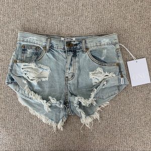 One teaspoon ripped denim shorts